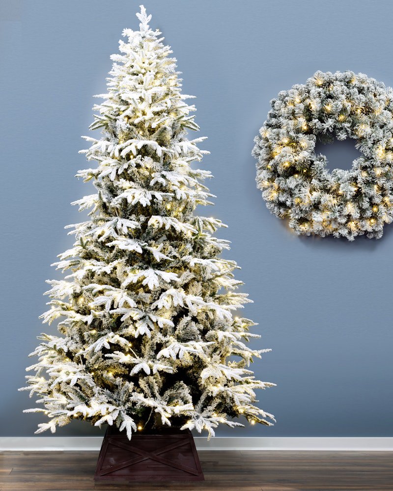 The 10ft Pre-Lit Snowy Alpine Tree Warm White - Image 2