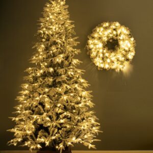 The 10ft Pre-Lit Snowy Alpine Tree Warm White