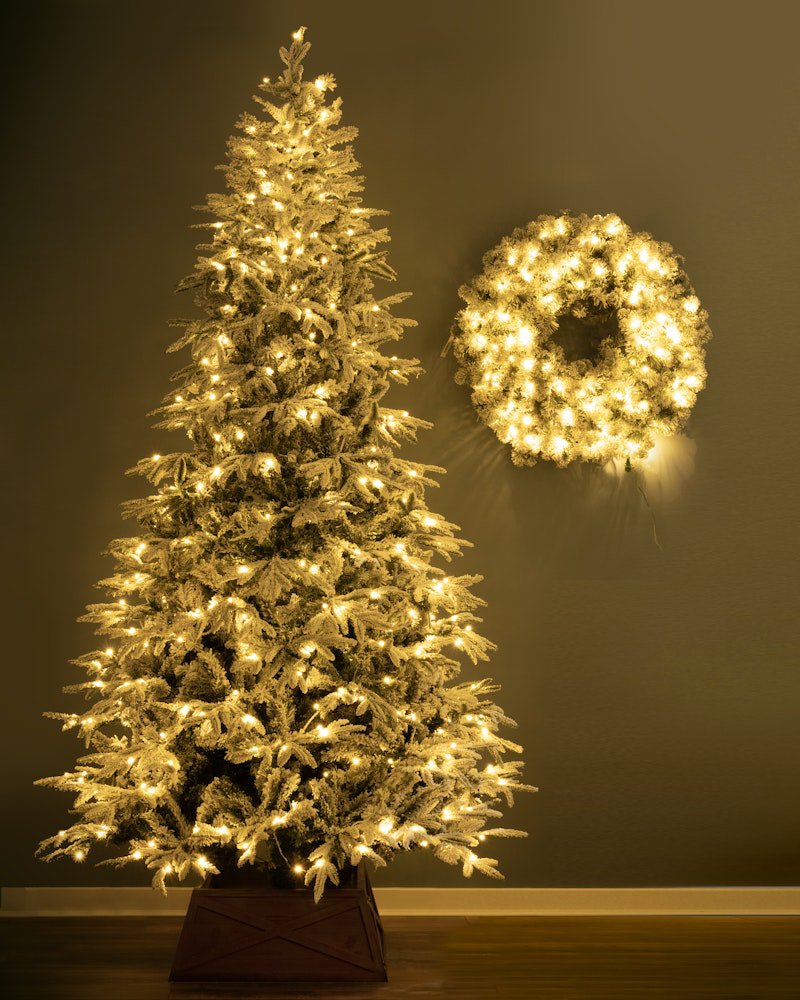 The 12ft Pre-Lit Snowy Alpine Tree Warm White - Image 2