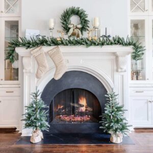 2025/09/1000308540.jpg King Noble Fir Collection 4-Piece Set with Warm White LED Lights (Battery Operated)