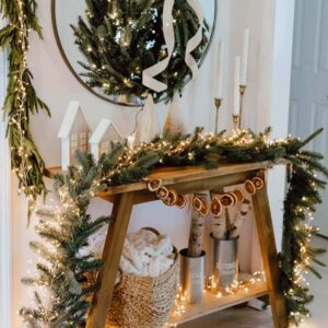 2025/09/1000308548.jpg 24" King Noble Fir Wreath with Warm White LED Lights (Battery Operated)
