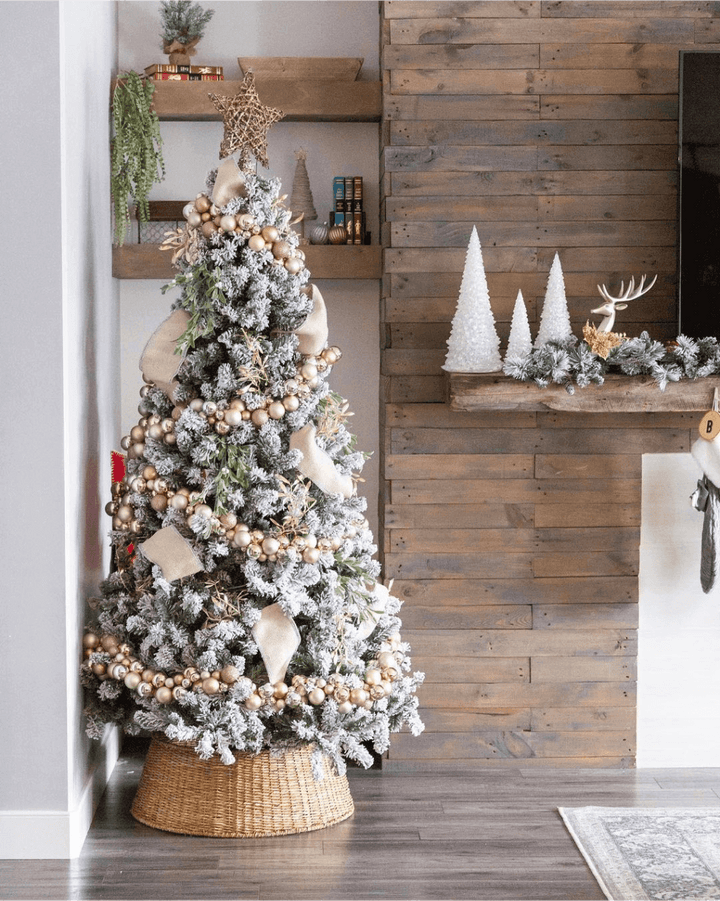 7' Prince Flock® Artificial Christmas Tree with 400 Warm White LED Lights - Image 11