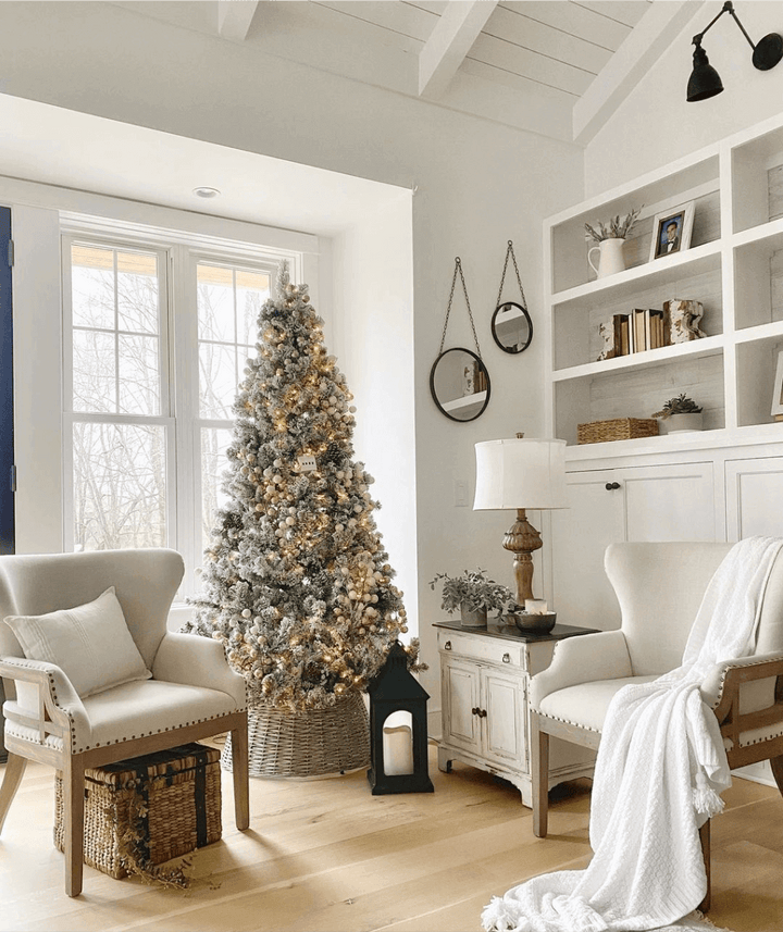 7' Prince Flock® Artificial Christmas Tree with 400 Warm White LED Lights - Image 13