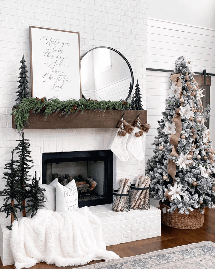 7' Prince Flock® Artificial Christmas Tree with 400 Warm White LED Lights - Image 12