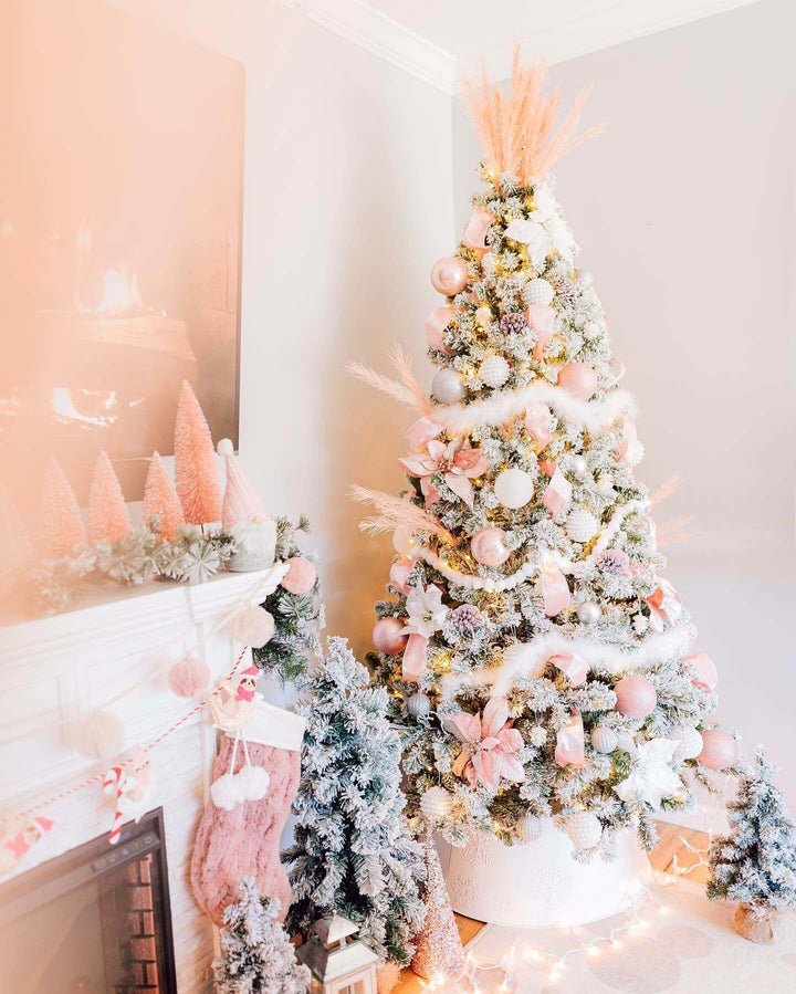 7' Prince Flock® Artificial Christmas Tree with 400 Warm White LED Lights - Image 7