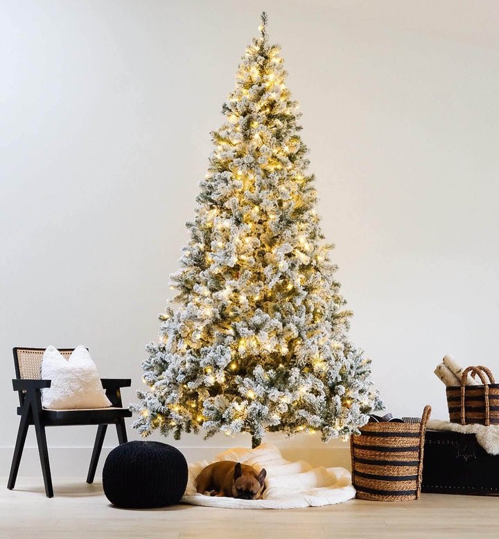 7' Prince Flock® Artificial Christmas Tree with 400 Warm White LED Lights - Image 8