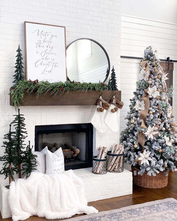 7' Prince Flock® Artificial Christmas Tree with 400 Warm White LED Lights - Image 10