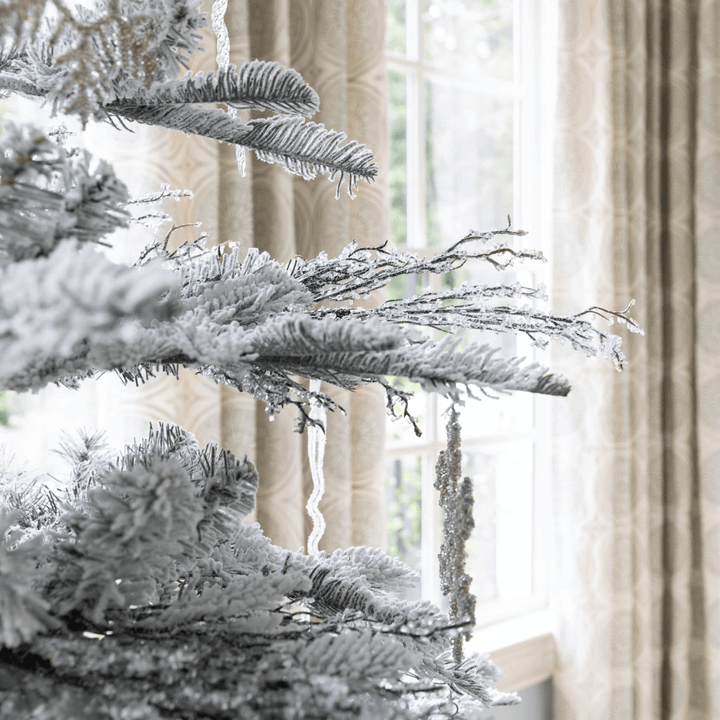 7' King Noble Flock Artificial Christmas Tree Unlit - Image 7
