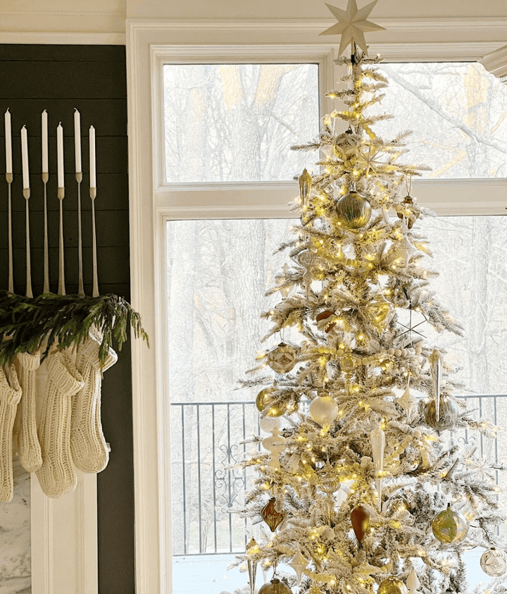 7' King Noble Flock Artificial Christmas Tree Unlit - Image 9