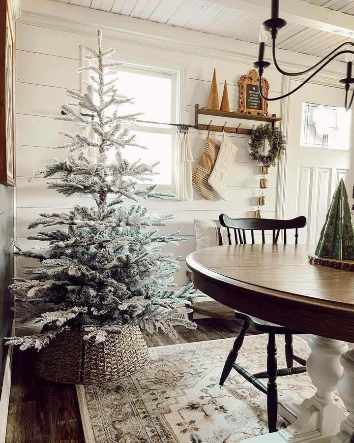 7' King Noble Flock Artificial Christmas Tree Unlit - Image 4
