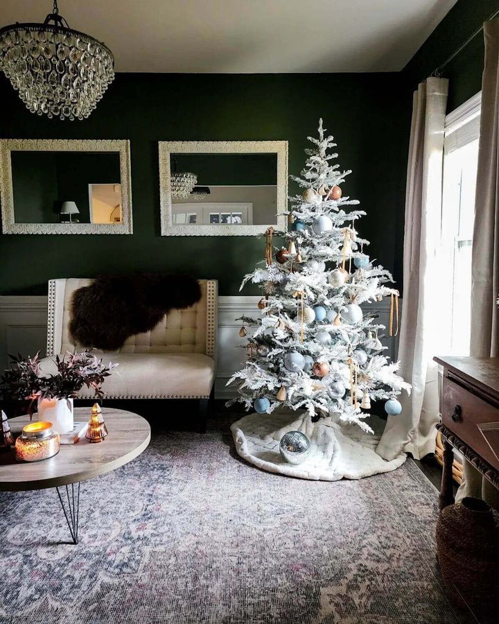 7' King Noble Flock Artificial Christmas Tree Unlit - Image 6